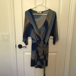 Patterned Romper with Waist Tie